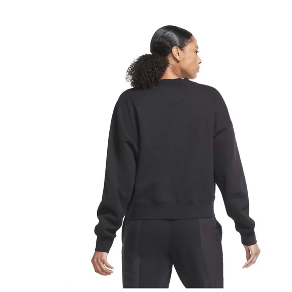 Jordan flight women’s fleece top cropped sweatshirt black - Picture 2 of 6